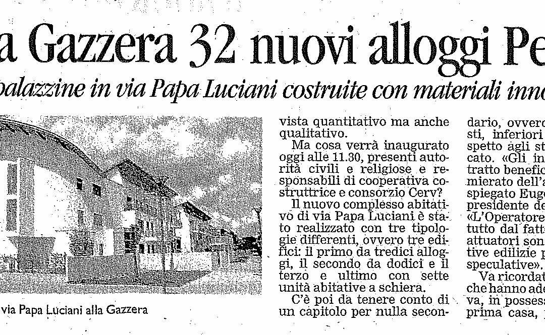 Alla Gazzera 32 nuovi alloggi Peep